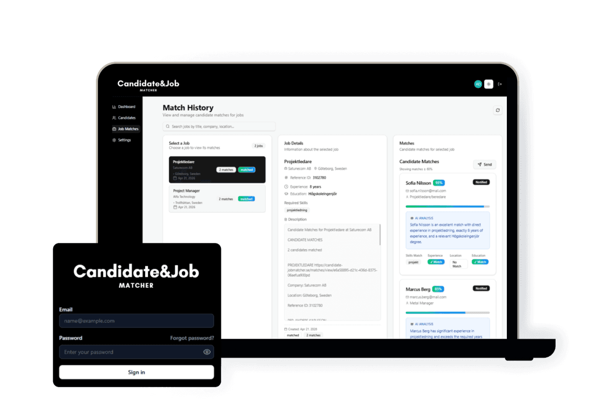 AI Candidate&Job - Matcher preview