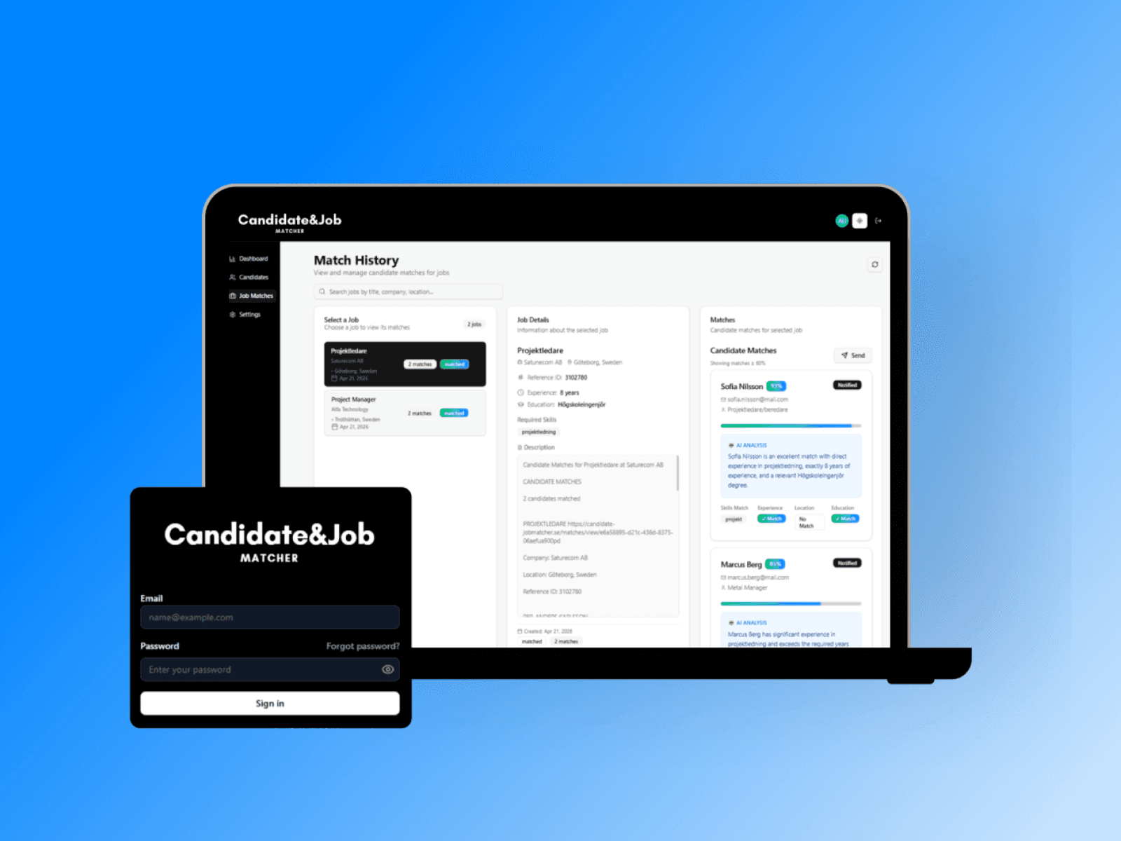 AI Candidate&Job - Matcher preview